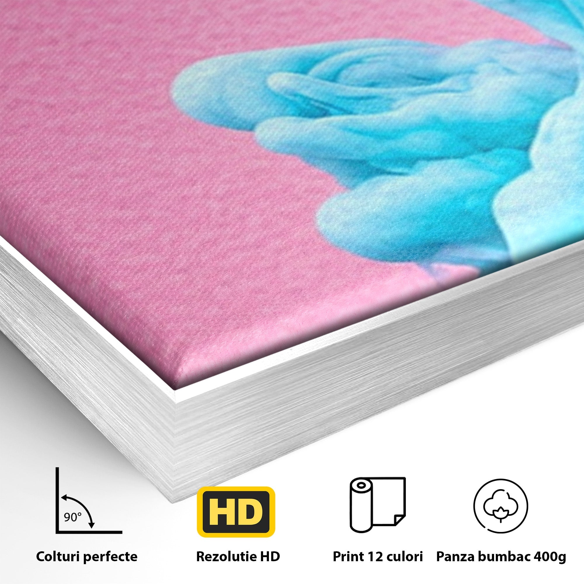 Set 3 Tablouri Canvas Premium LuxCanva® C3-1364, Explozie De Culoare, Abstract, Arta Moderna, Creativitate, Living, Birou, Culori Vibrante
