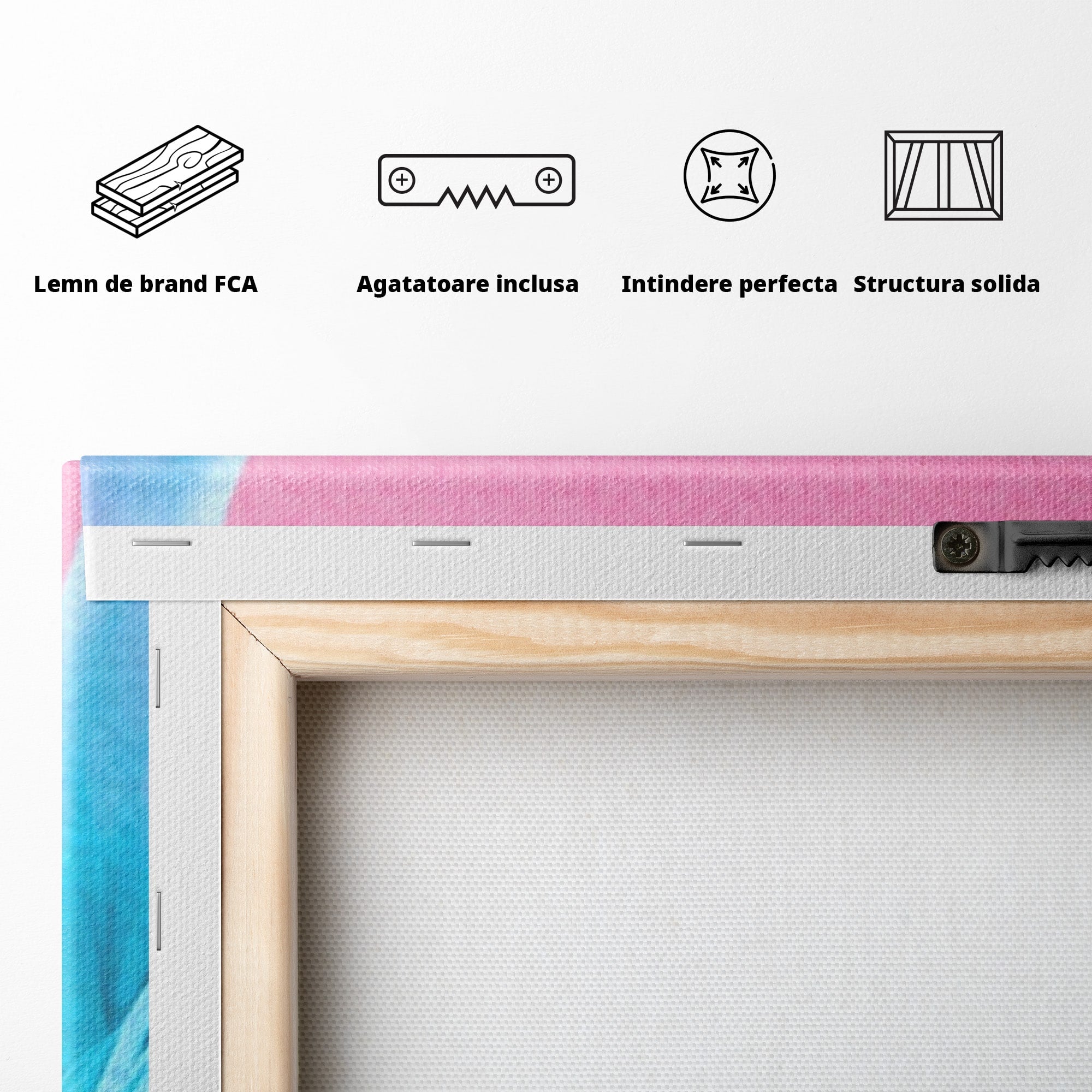 Set 3 Tablouri Canvas Premium LuxCanva® C3-1364, Explozie De Culoare, Abstract, Arta Moderna, Creativitate, Living, Birou, Culori Vibrante