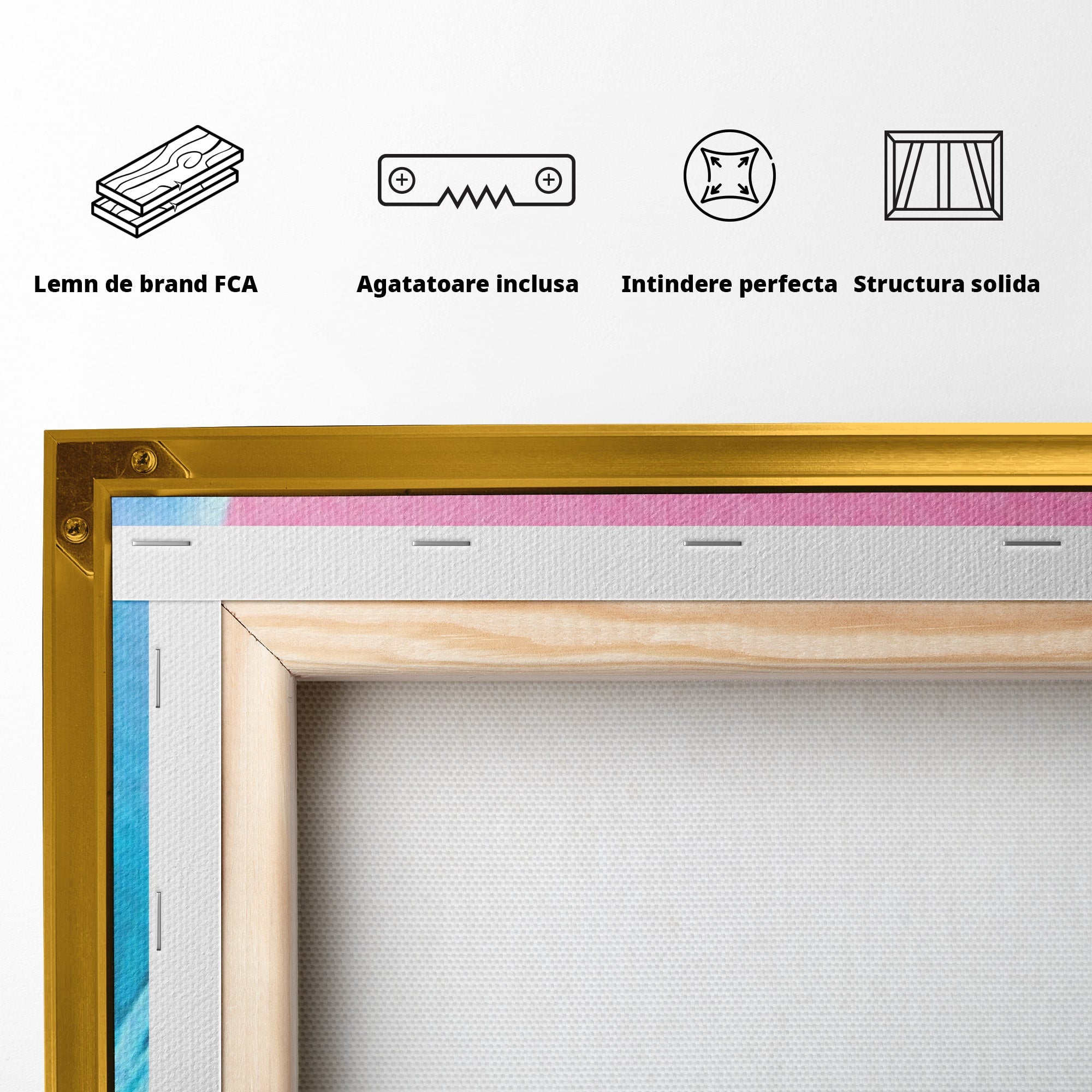 Set 3 Tablouri Canvas Premium LuxCanva® C3-1364, Explozie De Culoare, Abstract, Arta Moderna, Creativitate, Living, Birou, Culori Vibrante