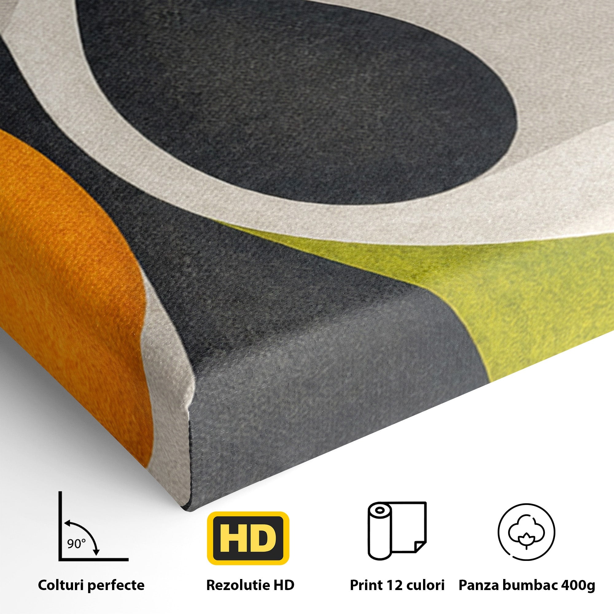 Set 3 Tablouri Canvas Premium LuxCanva® C3-1381, Forme Abstracte Organice, Abstract, Forme, Modern, Living, Birou, Culori Vibrante
