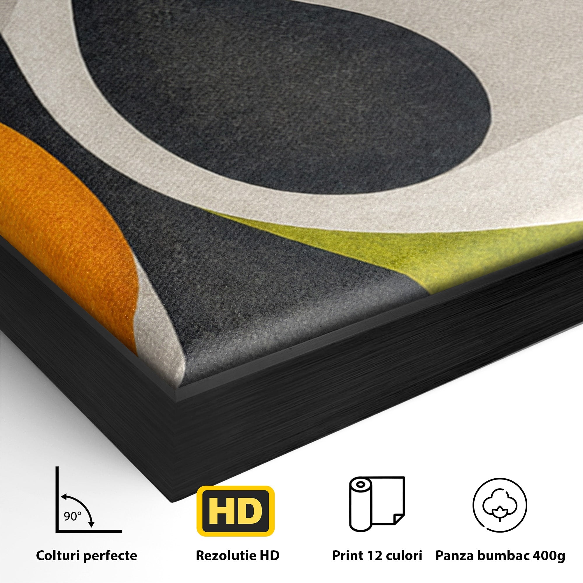Set 3 Tablouri Canvas Premium LuxCanva® C3-1381, Forme Abstracte Organice, Abstract, Forme, Modern, Living, Birou, Culori Vibrante