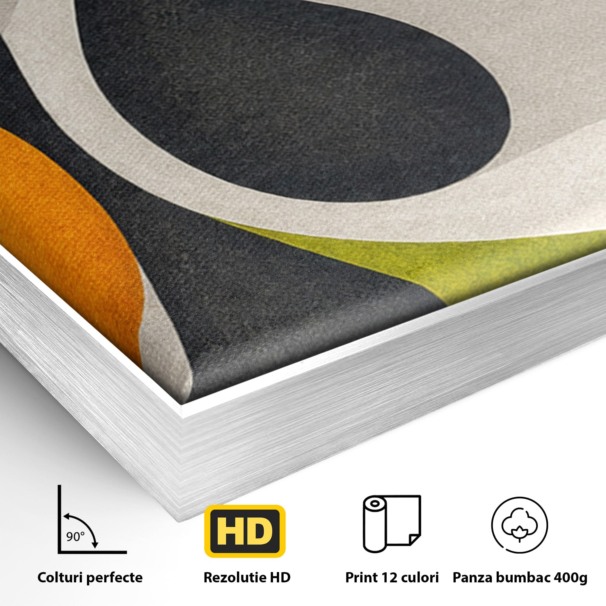 Set 3 Tablouri Canvas Premium LuxCanva® C3-1381, Forme Abstracte Organice, Abstract, Forme, Modern, Living, Birou, Culori Vibrante