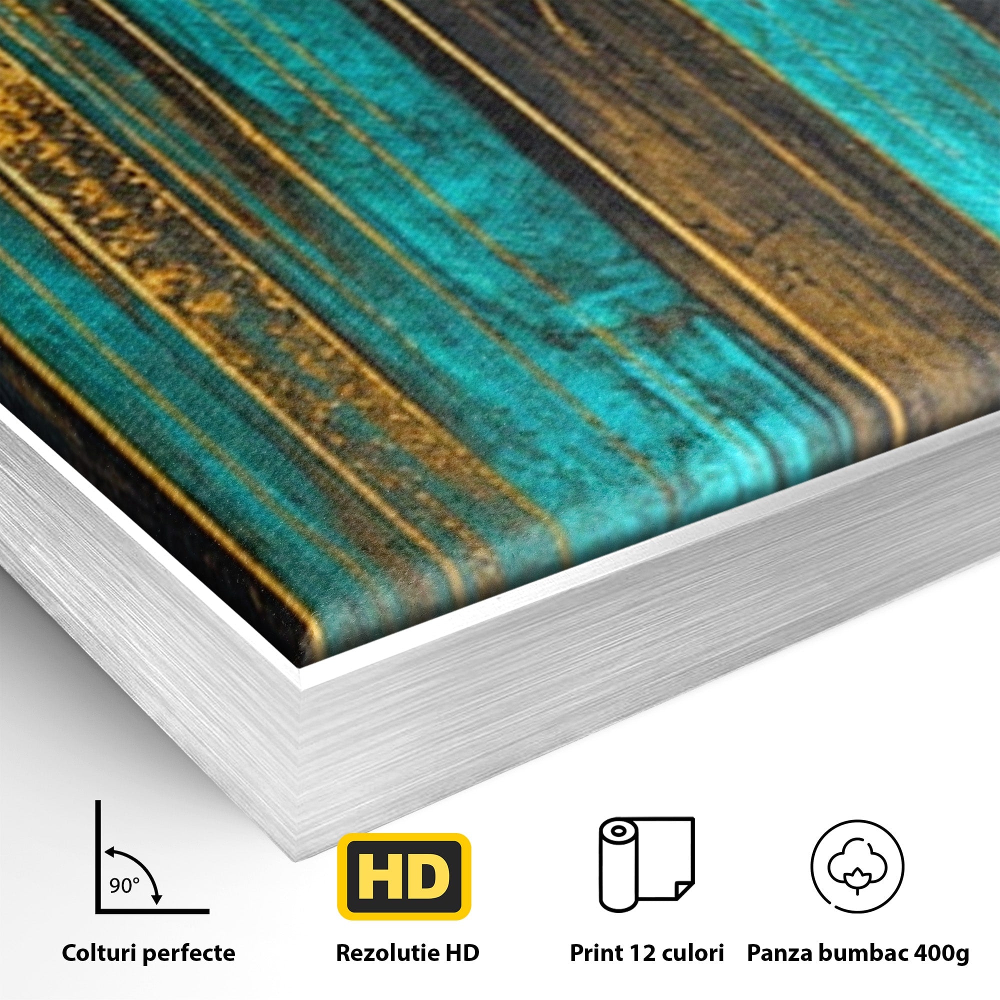Set 3 Tablouri Canvas Premium LuxCanva® C3-1393, Orasul Aurit, Oras, Abstract, Modern, Lux, Birou, Culori Vibrante