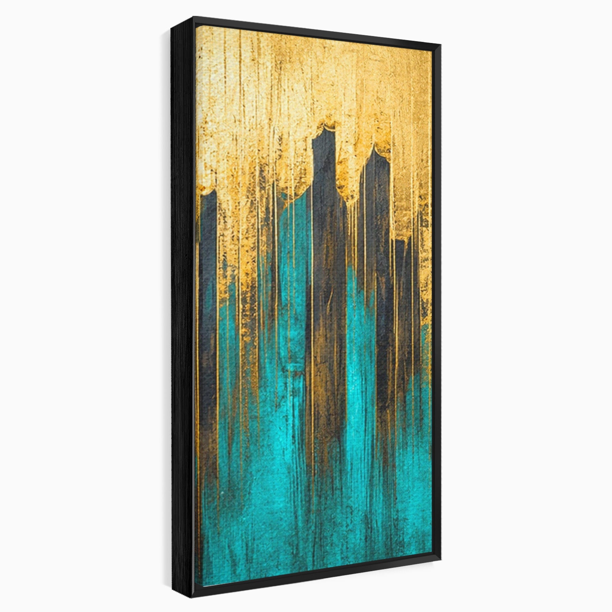 Set 3 Tablouri Canvas Premium LuxCanva® C3-1393, Orasul Aurit, Oras, Abstract, Modern, Lux, Birou, Culori Vibrante