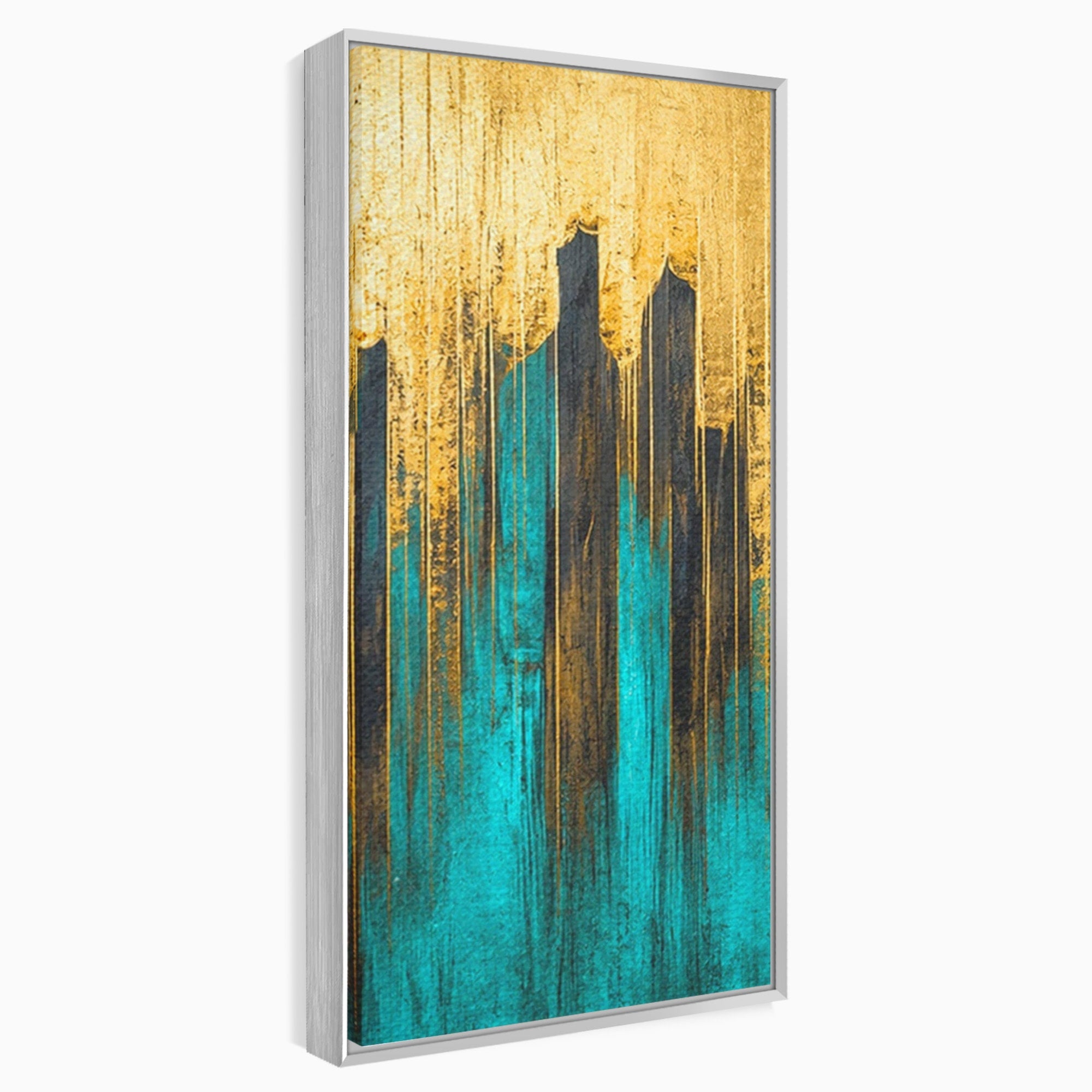 Set 3 Tablouri Canvas Premium LuxCanva® C3-1393, Orasul Aurit, Oras, Abstract, Modern, Lux, Birou, Culori Vibrante