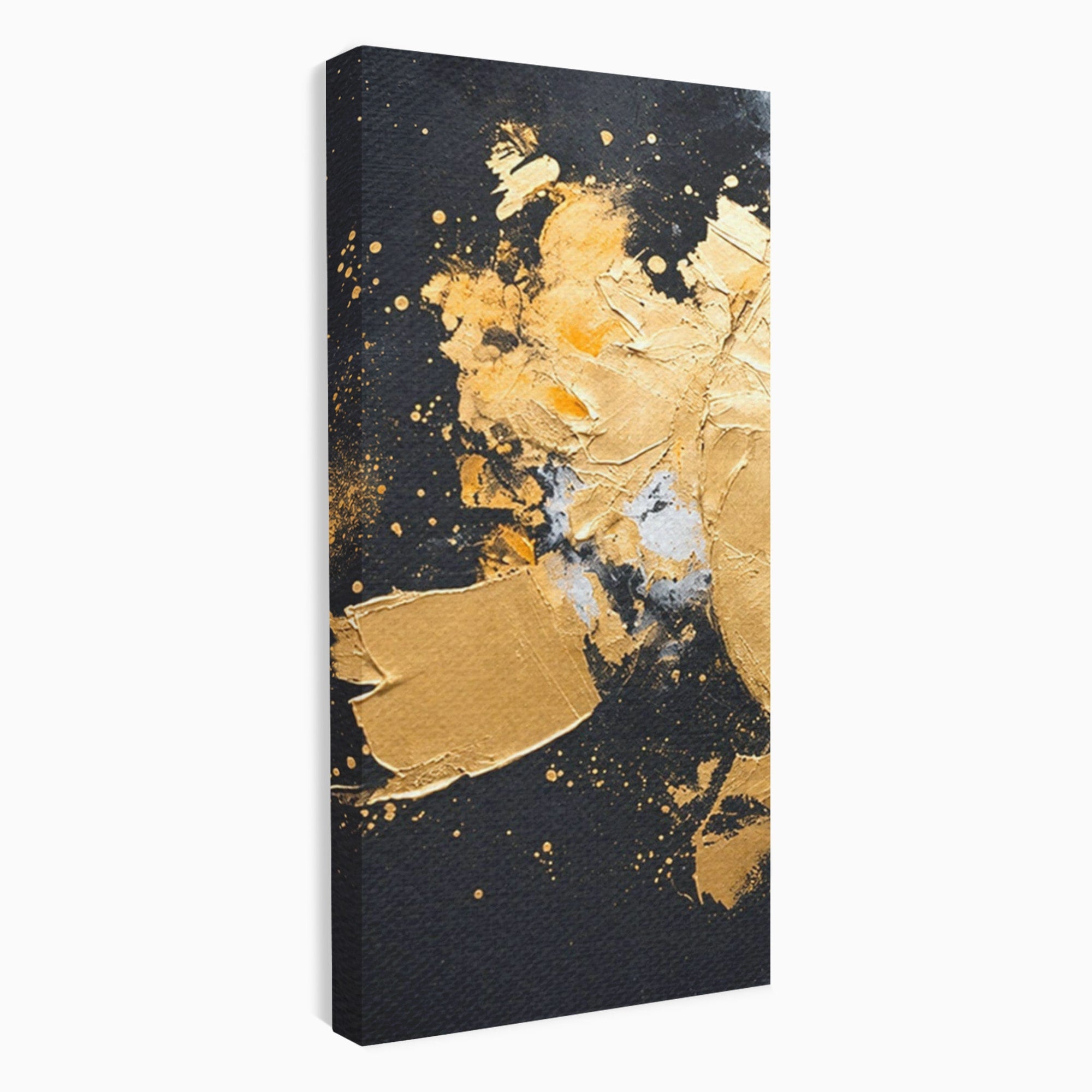 Set 3 Tablouri Canvas Premium LuxCanva® C3-1406, Explozie De Aur, Abstract, Modern, Energetic, Birou, Living, Culori Vibrante