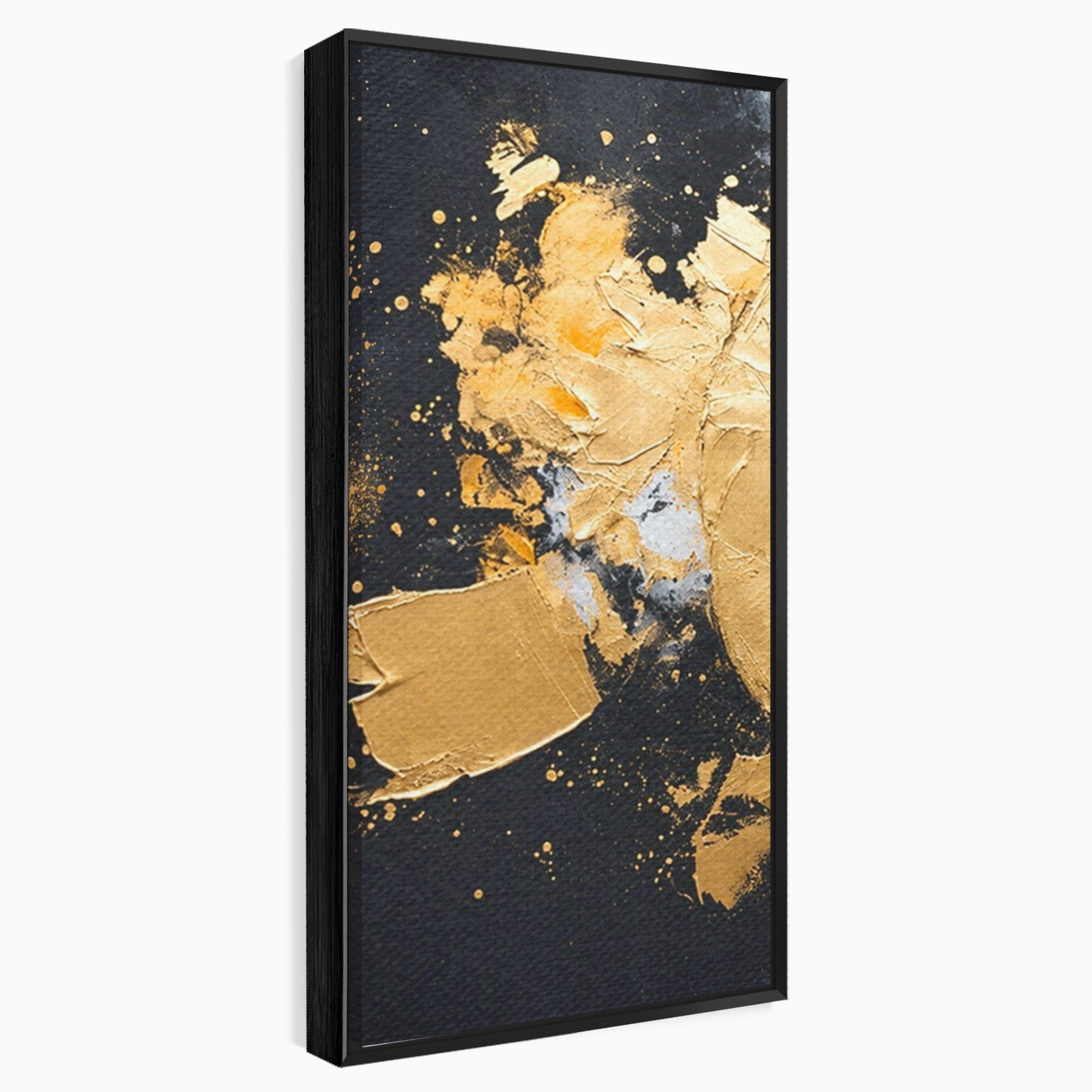 Set 3 Tablouri Canvas Premium LuxCanva® C3-1406, Explozie De Aur, Abstract, Modern, Energetic, Birou, Living, Culori Vibrante