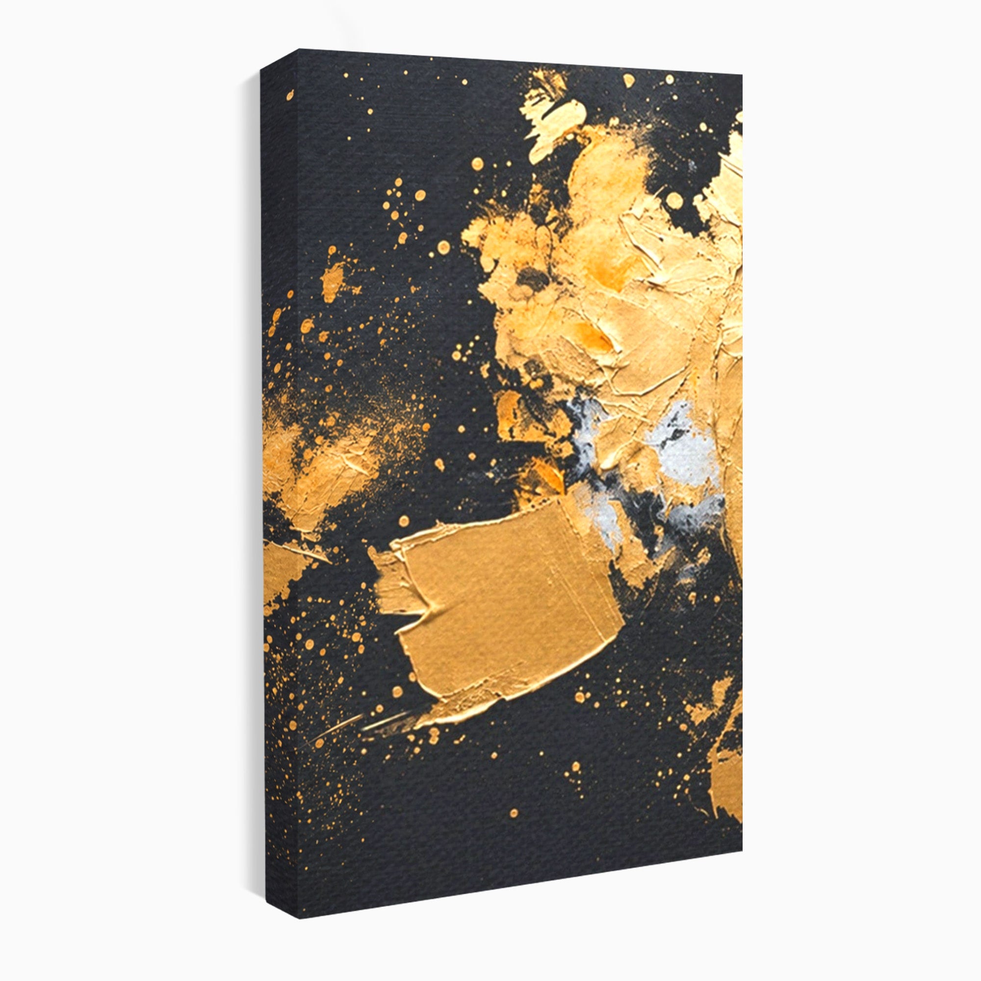 Set 3 Tablouri Canvas Premium LuxCanva® C3-1406, Explozie De Aur, Abstract, Modern, Energetic, Birou, Living, Culori Vibrante