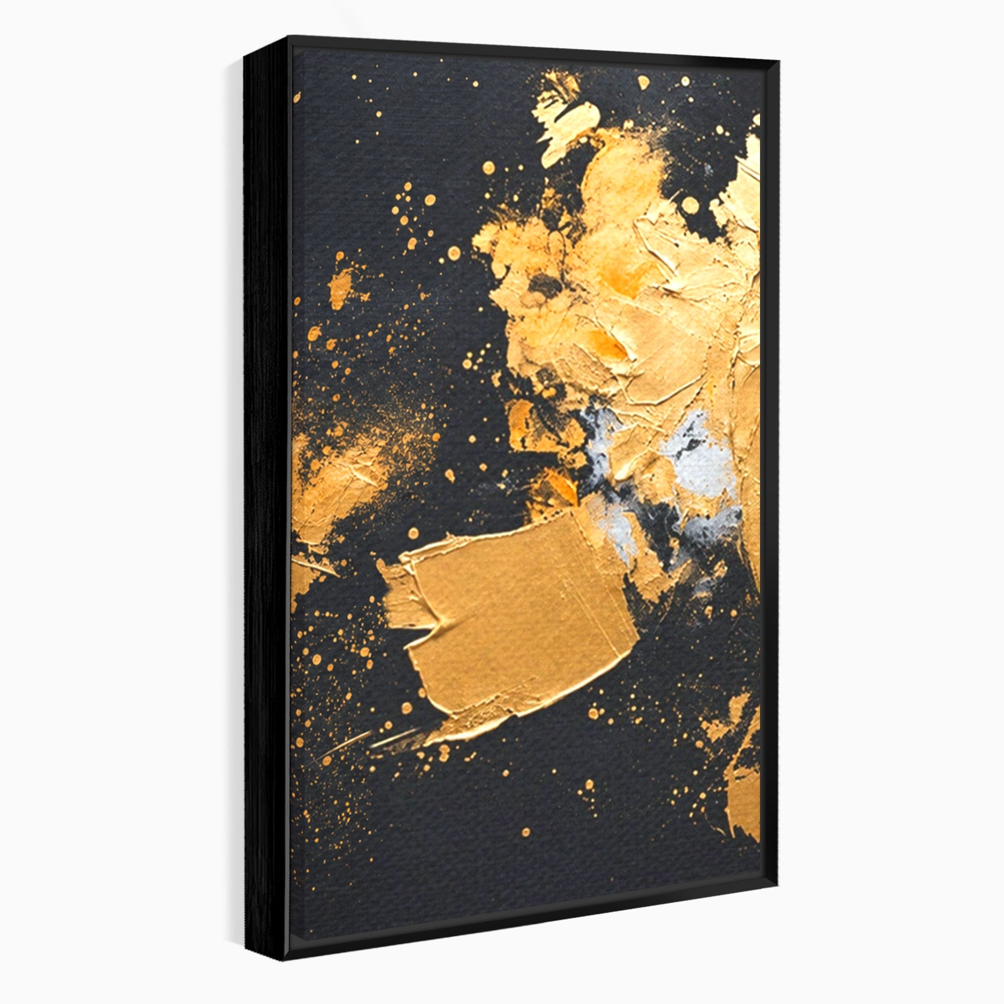 Set 3 Tablouri Canvas Premium LuxCanva® C3-1406, Explozie De Aur, Abstract, Modern, Energetic, Birou, Living, Culori Vibrante