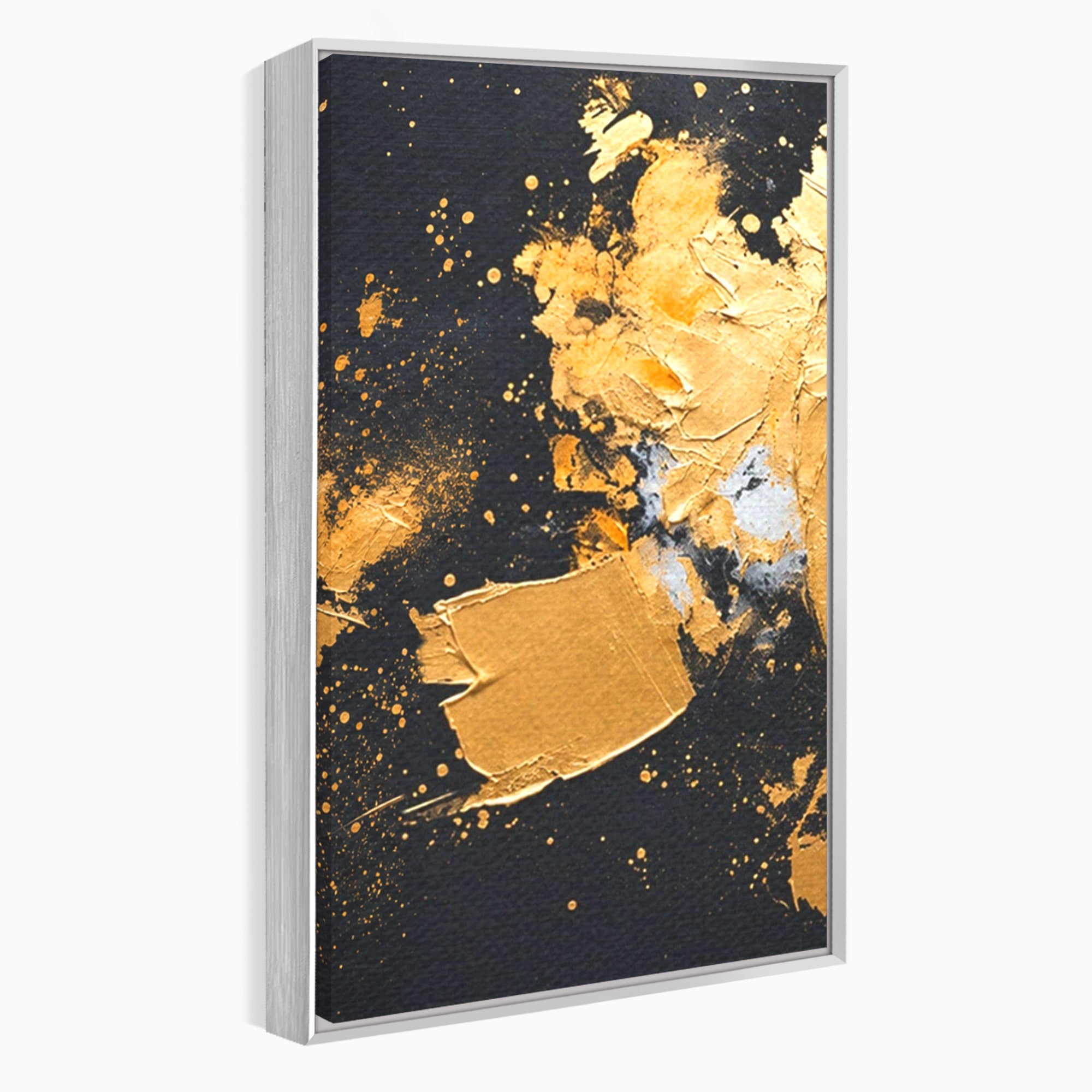 Set 3 Tablouri Canvas Premium LuxCanva® C3-1406, Explozie De Aur, Abstract, Modern, Energetic, Birou, Living, Culori Vibrante