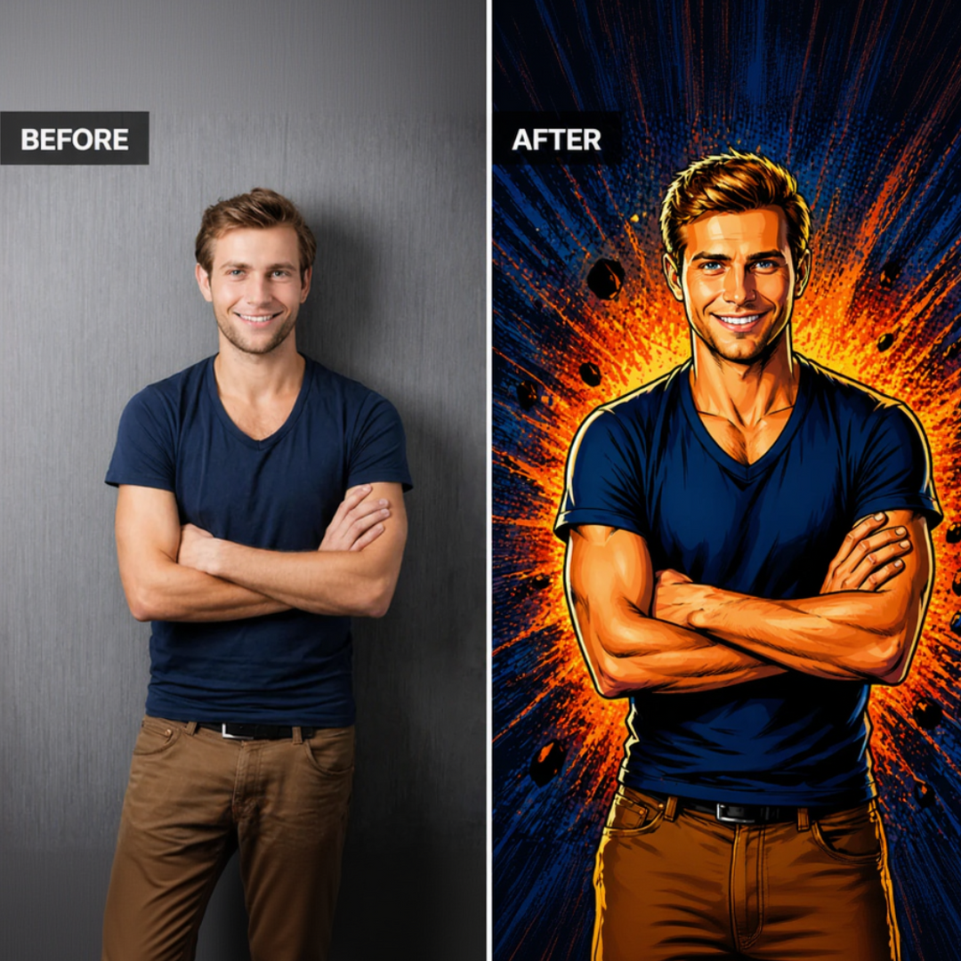 Tablou Personalizat Banda Desenata | Barbati / copii | Vertical Portret