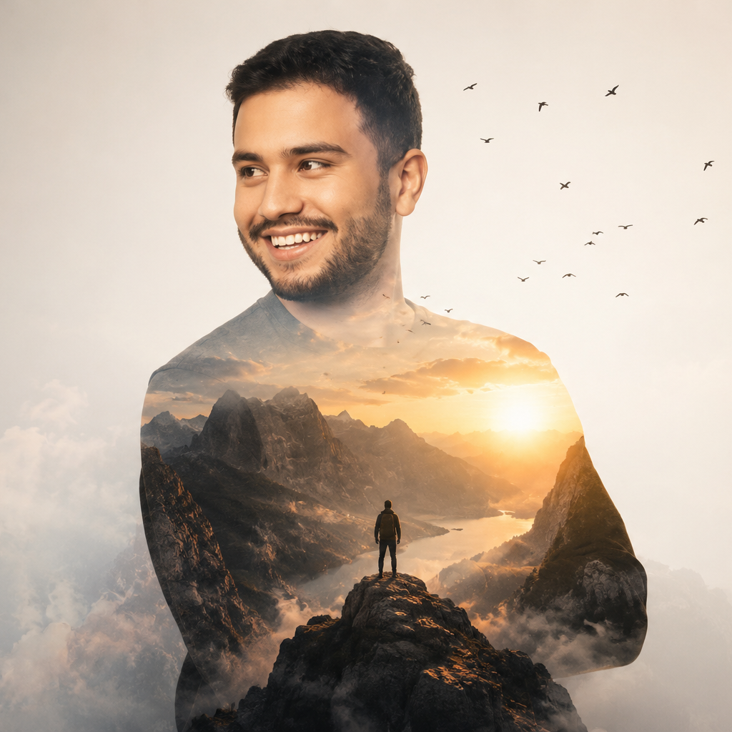 Tablou Personalizat Double Exposure | Artistic | Orizontal Landscape