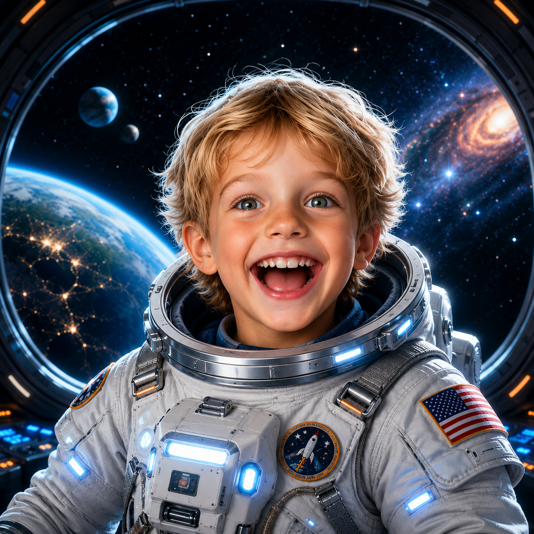 Tablou Personalizat Astronaut | Copii / Tech | Patrat