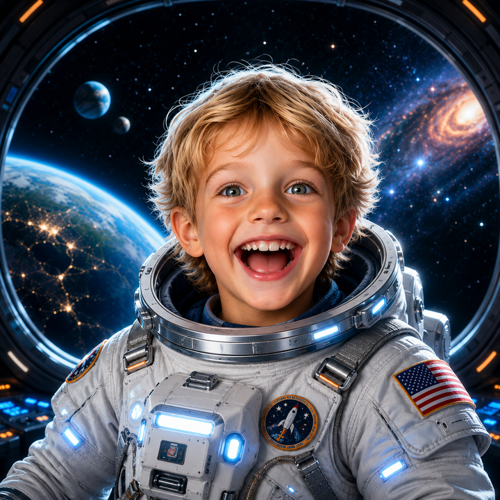 Tablou Personalizat Astronaut | Copii / Tech | Patrat