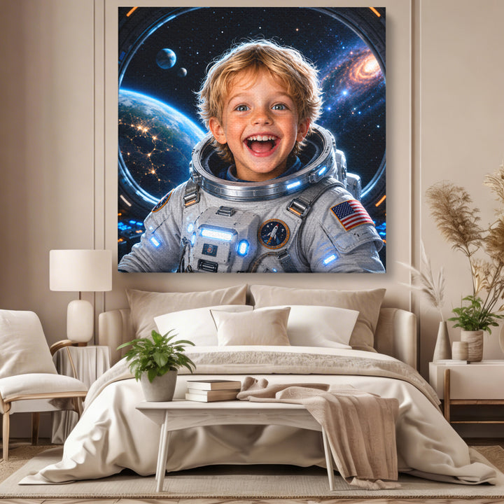 Tablou Personalizat Astronaut | Copii / Tech | Patrat