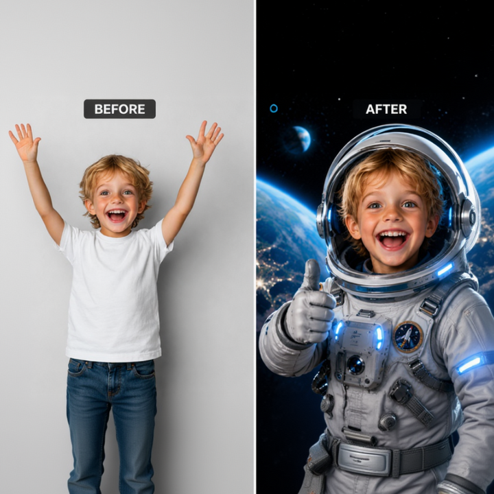 Tablou Personalizat Astronaut | Copii / Tech | Patrat