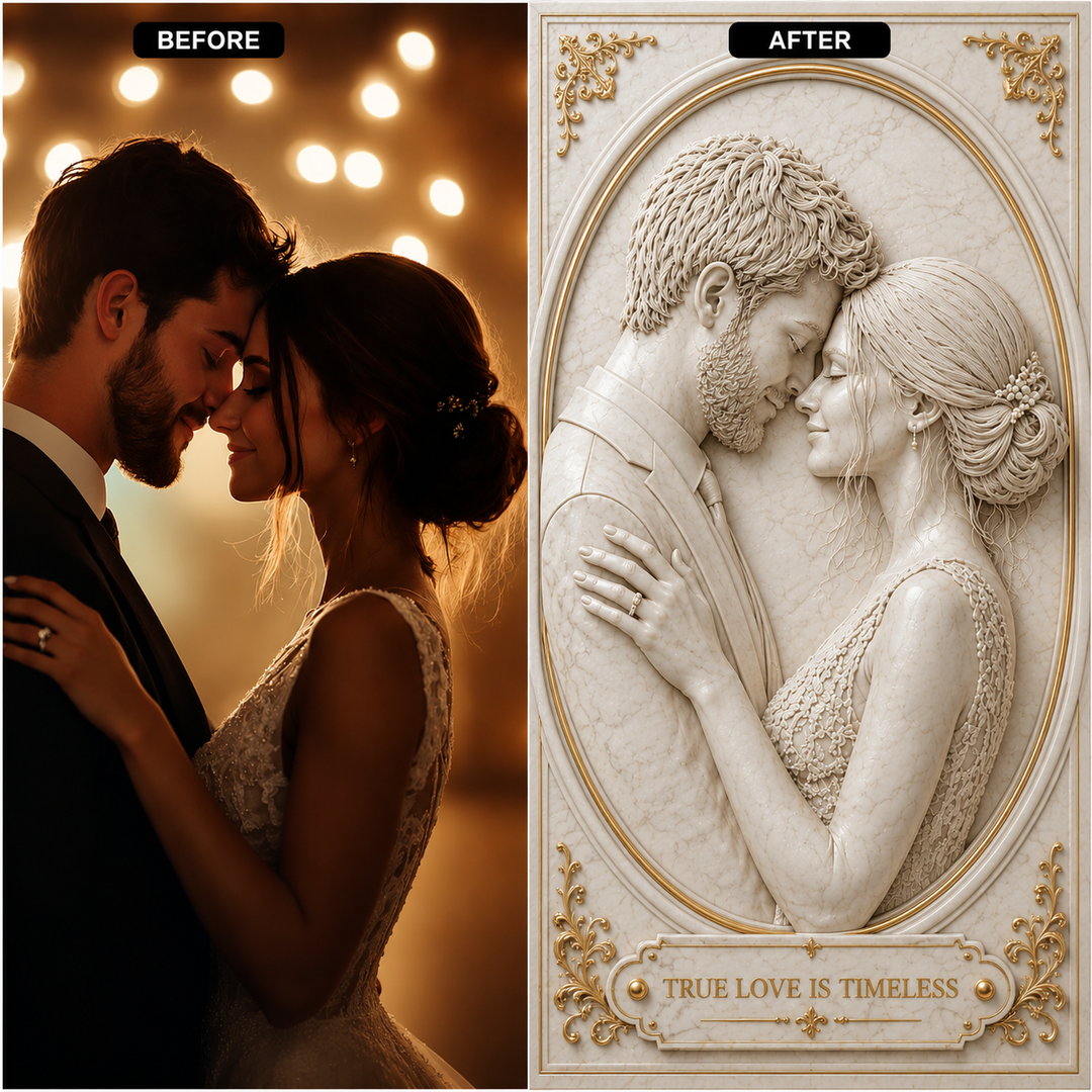 Tablou Personalizat Marble Gold | Premium | Vertical Portret