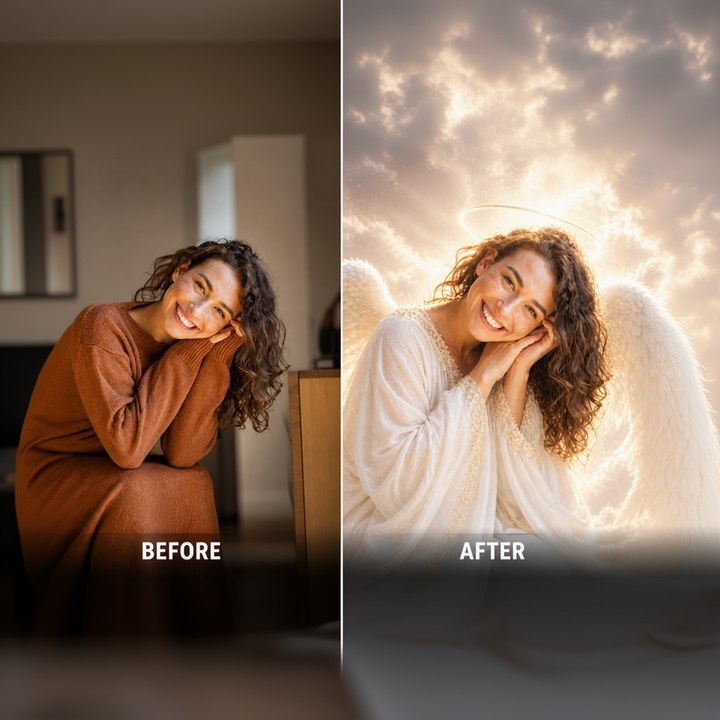 Tablou Personalizat Angel | Cadou emotional | Orizontal Landscape