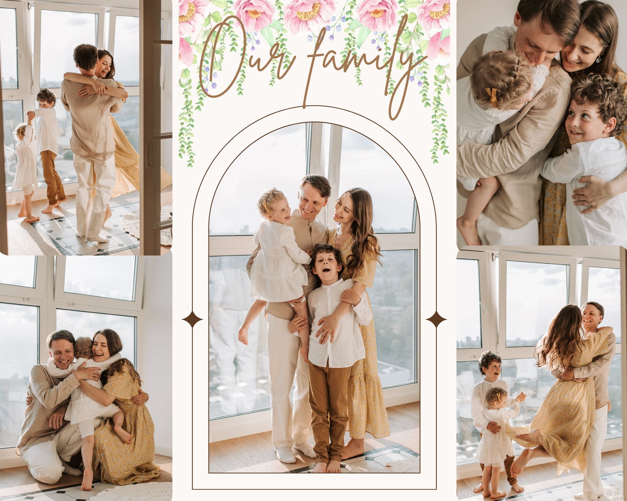 Tablou Canvas Personalizat cu 5 Poze Pentru Familie 