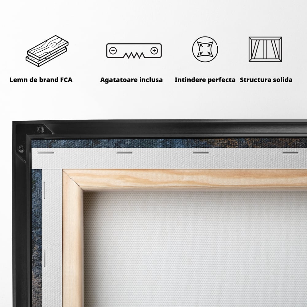 Tablou Canvas Premium LuxCanva® D1000, Trenul lui Mos Craciun , Relaxare, Craciun, Cadouri, Rosu, Zapada, Camera Copii, Culori Vibrante
