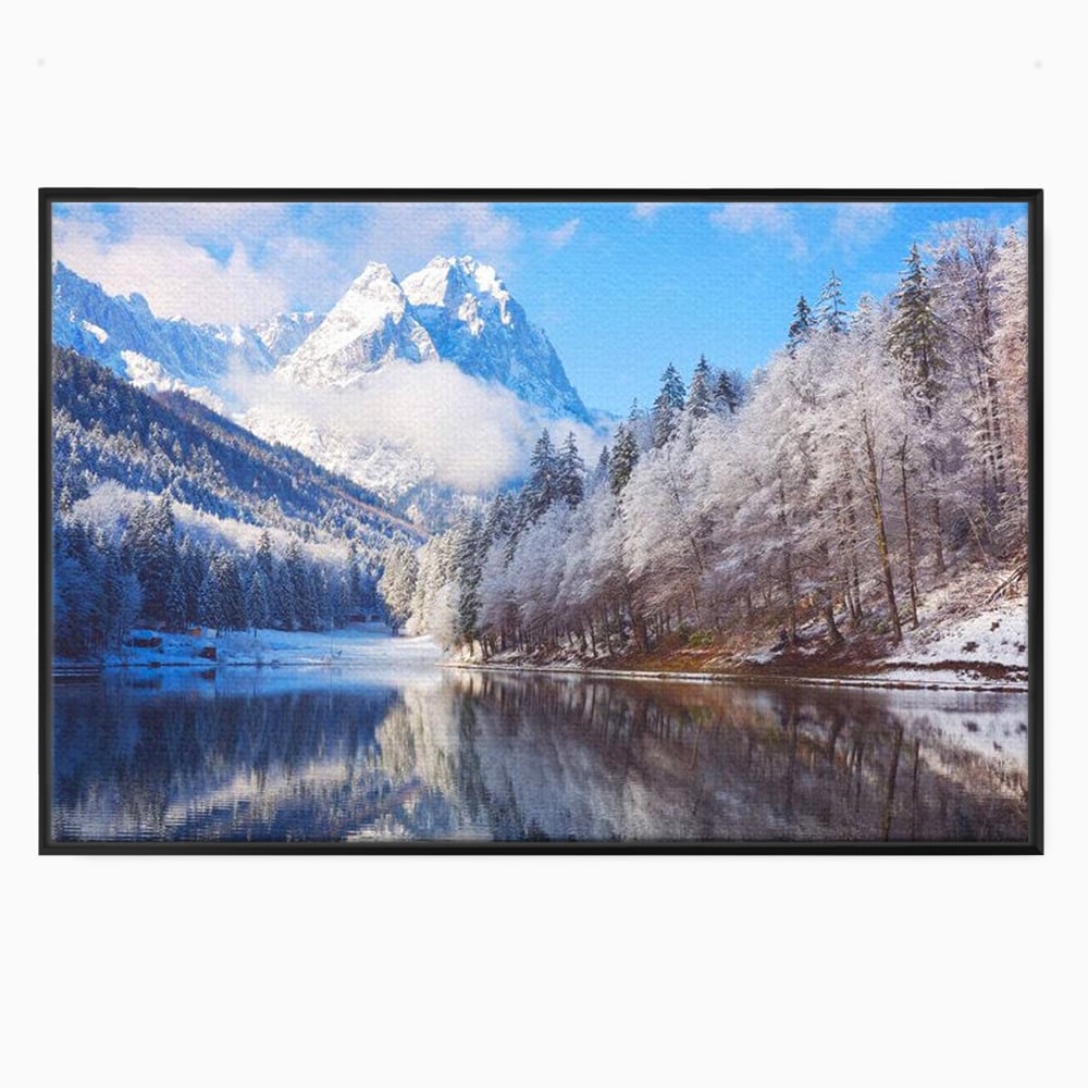 Tablou Canvas Premium LuxCanva® D1002, Peisaj de Iarna , Relaxare, Plimbare, Munti, Alb, Natura, Zapada, Living, Dormitor