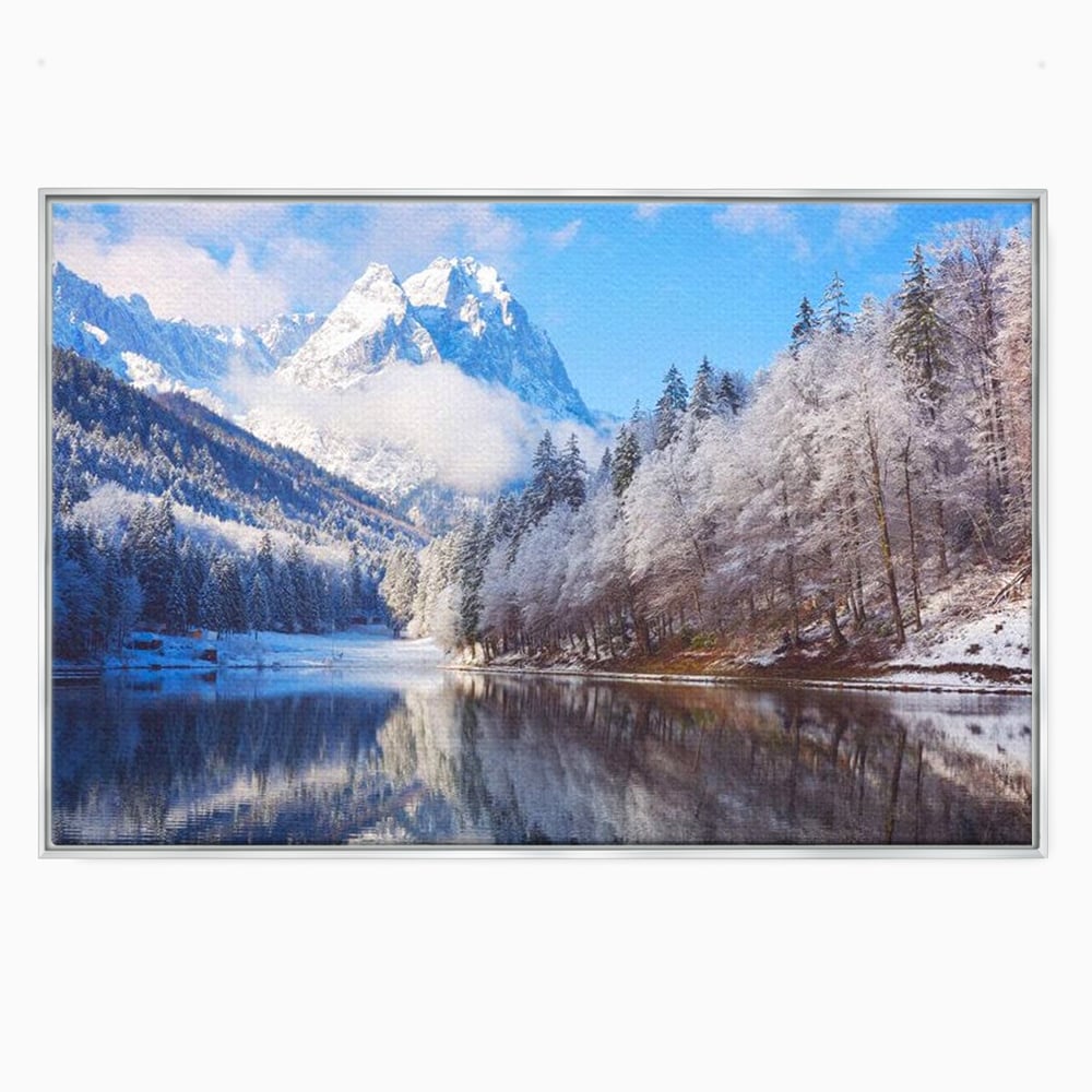 Tablou Canvas Premium LuxCanva® D1002, Peisaj de Iarna , Relaxare, Plimbare, Munti, Alb, Natura, Zapada, Living, Dormitor