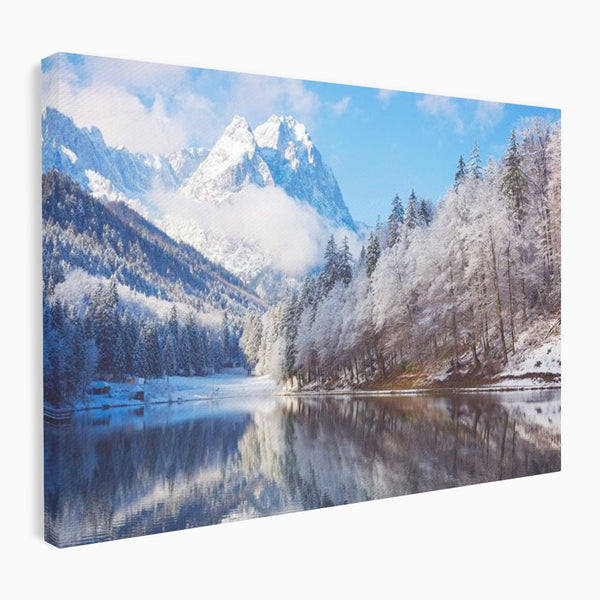 Tablou Canvas Premium LuxCanva® D1002, Peisaj de Iarna , Relaxare, Plimbare, Munti, Alb, Natura, Zapada, Living, Dormitor