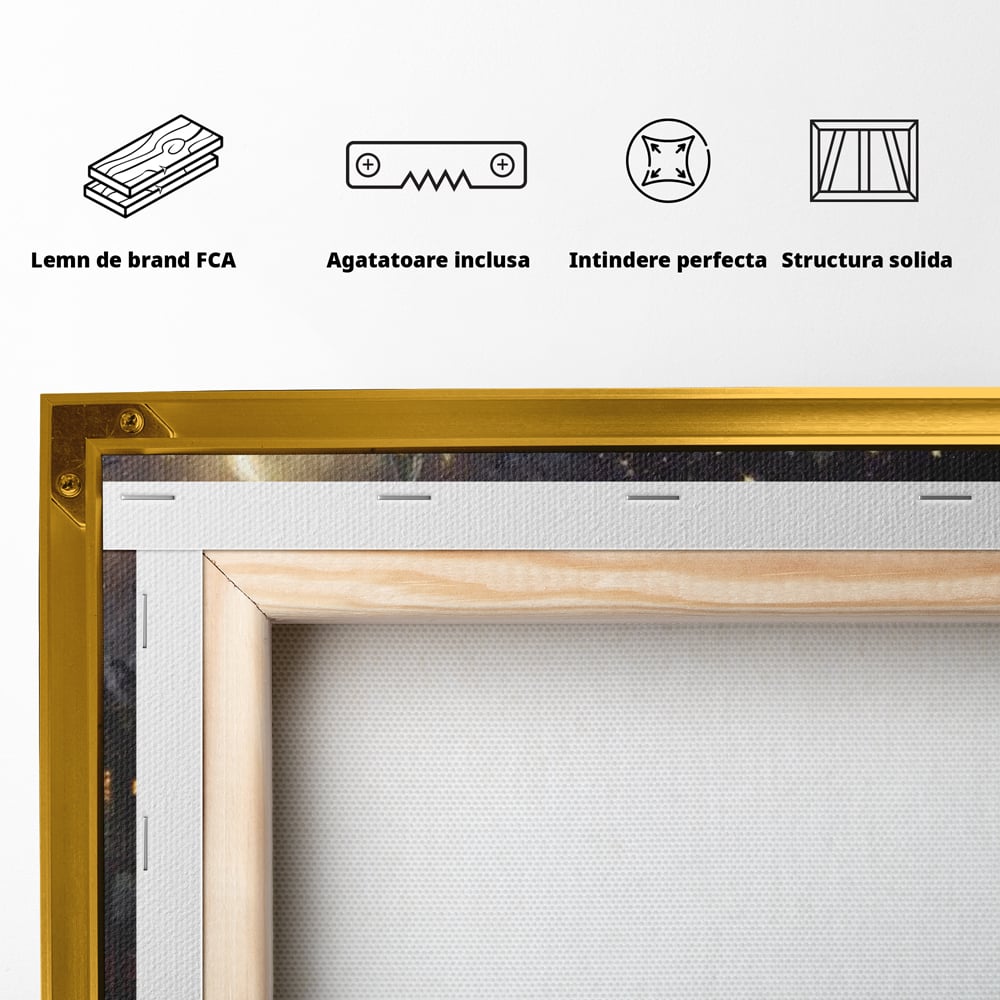 Tablou Canvas Premium LuxCanva® D1003, Lista lui Mos Craciun , Daruri, Reni, Munti, Alb, Ajun, Sanie, Camera copii, Dormitor