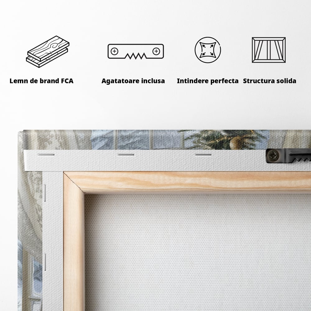 Tablou Canvas Premium LuxCanva® D1004, Brad de Craciun , Relaxare, Family, Sarbatori, Living Room, Globuri, Culori Vibrante