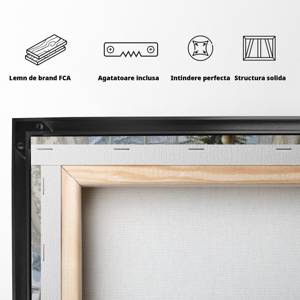 Tablou Canvas Premium LuxCanva® D1004, Brad de Craciun , Relaxare, Family, Sarbatori, Living Room, Globuri, Culori Vibrante
