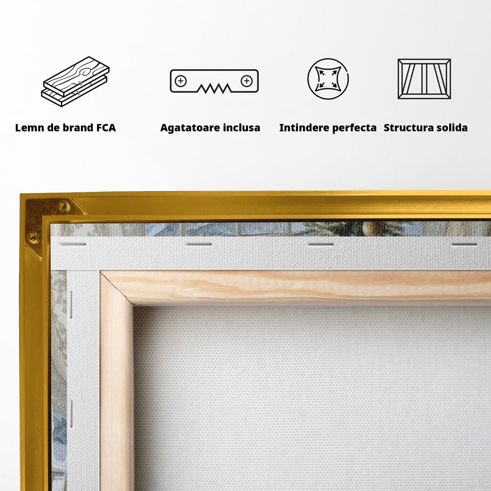 Tablou Canvas Premium LuxCanva® D1004, Brad de Craciun , Relaxare, Family, Sarbatori, Living Room, Globuri, Culori Vibrante