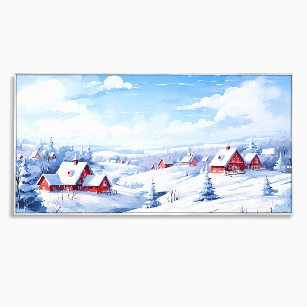 Tablou Canvas Premium LuxCanva® D1006, Iarna pe Ulita , Plimbare, Iarna, Rural, Ulita, Living Room, Omat, Culori Vibrante