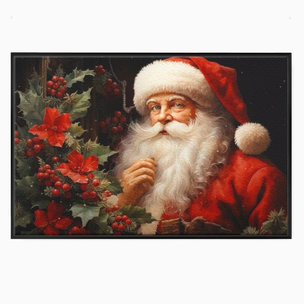 Tablou Canvas Premium LuxCanva® D1008, Mos Craciun cu Barba Alba , Santa Claus, Cadouri, Ajun, Copii, Living Room, Camera Copil, Rosu