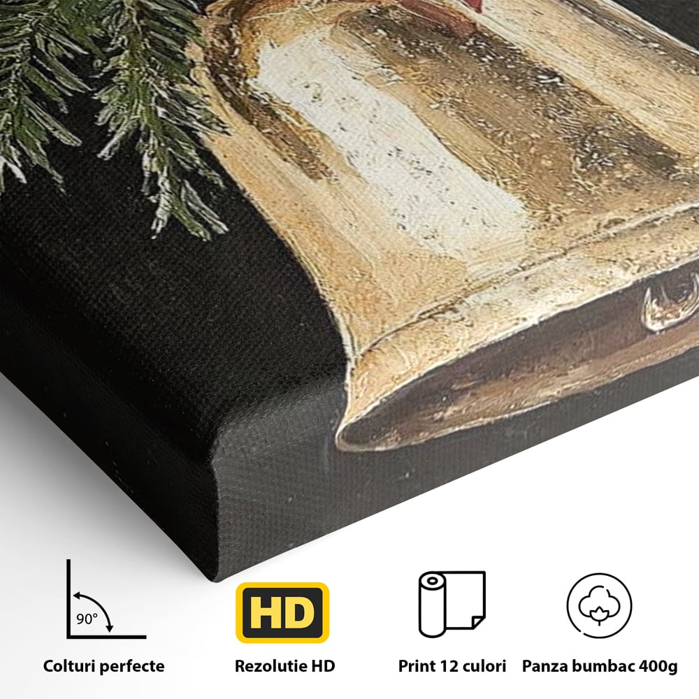 Leinwand Leinwandbild Premium LuxCanva® D1009, Goldene Glocke, Dekoration, Globus, Goldene, Glocke, Wohnzimmer, Lebendige Farben
