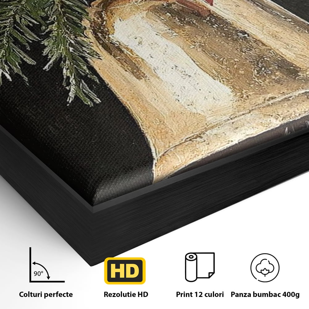 Leinwand Leinwandbild Premium LuxCanva® D1009, Goldene Glocke, Dekoration, Globus, Goldene, Glocke, Wohnzimmer, Lebendige Farben