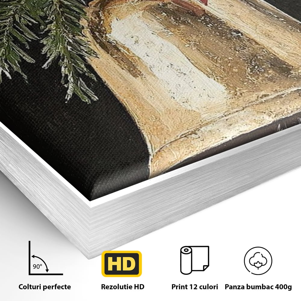 Leinwand Leinwandbild Premium LuxCanva® D1009, Goldene Glocke, Dekoration, Globus, Goldene, Glocke, Wohnzimmer, Lebendige Farben