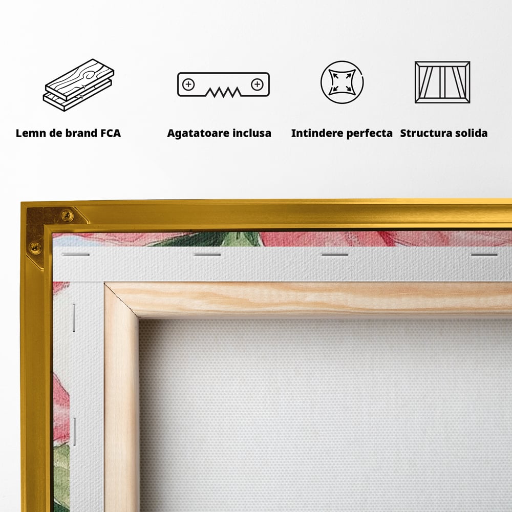 Tablou Canvas Premium LuxCanva® D1011, Sarbatoare Infloritoare , Ghiveci, Floare, Craciunita, Petale, Natura, Living Room, Culori vibrante
