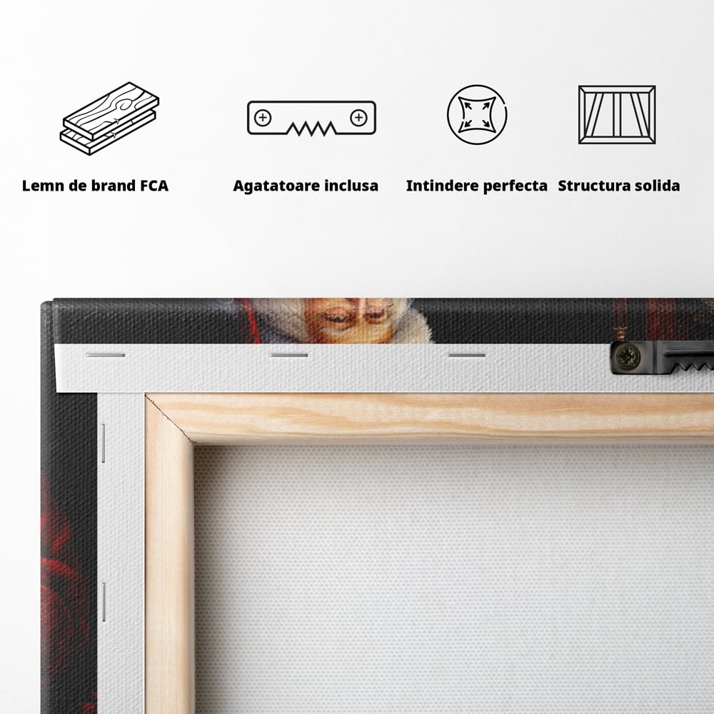 Tablou Canvas Premium LuxCanva® D1012, Minunatul Mos Craciun , Brad, Costum, Catifea, Santa, Magie, Living Room, Culori vibrante