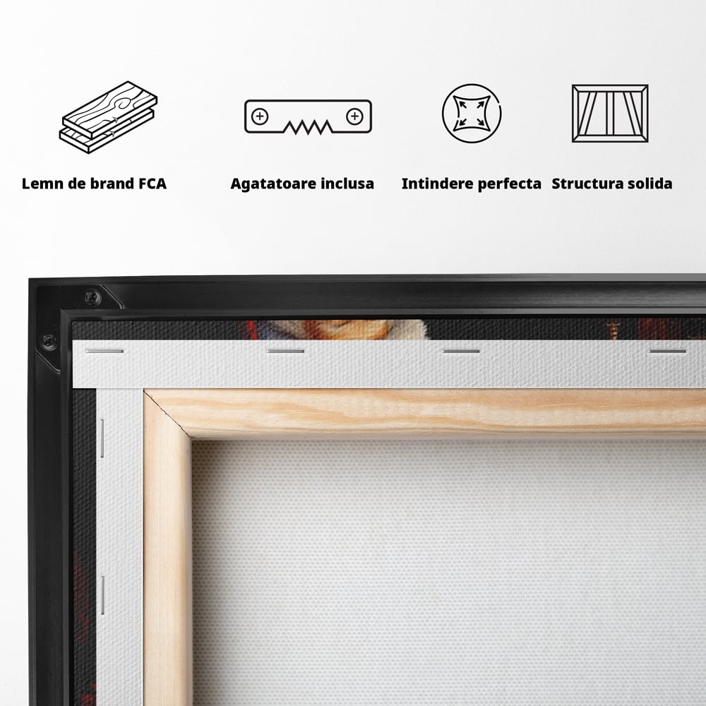 Tablou Canvas Premium LuxCanva® D1012, Minunatul Mos Craciun , Brad, Costum, Catifea, Santa, Magie, Living Room, Culori vibrante