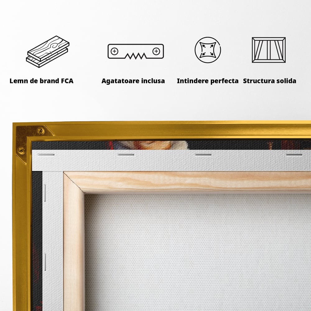 Tablou Canvas Premium LuxCanva® D1012, Minunatul Mos Craciun , Brad, Costum, Catifea, Santa, Magie, Living Room, Culori vibrante