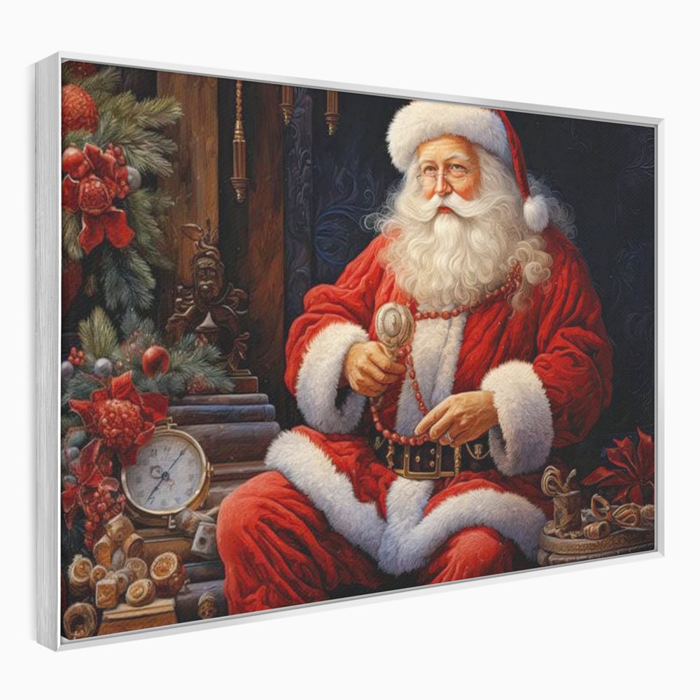 Tablou Canvas Premium LuxCanva® D1012, Minunatul Mos Craciun , Brad, Costum, Catifea, Santa, Magie, Living Room, Culori vibrante