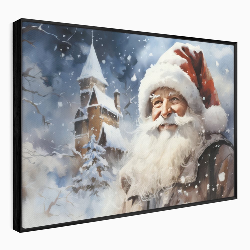 Tablou Canvas Premium LuxCanva® D1014, Lumea Magica a lui Mos Craciun ,  Cabana, Caciula, Mos, Magie, Living Room, Culori vibrante
