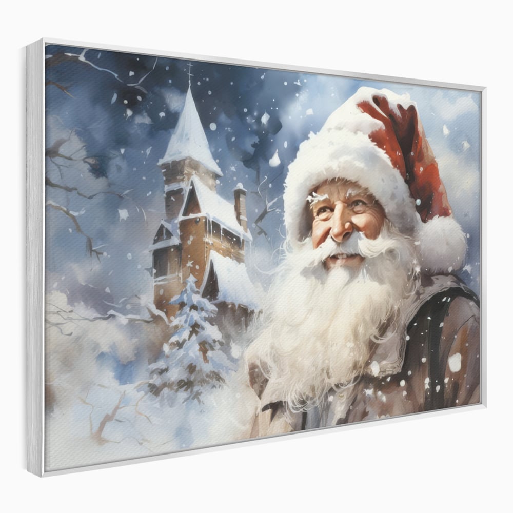 Tablou Canvas Premium LuxCanva® D1014, Lumea Magica a lui Mos Craciun ,  Cabana, Caciula, Mos, Magie, Living Room, Culori vibrante