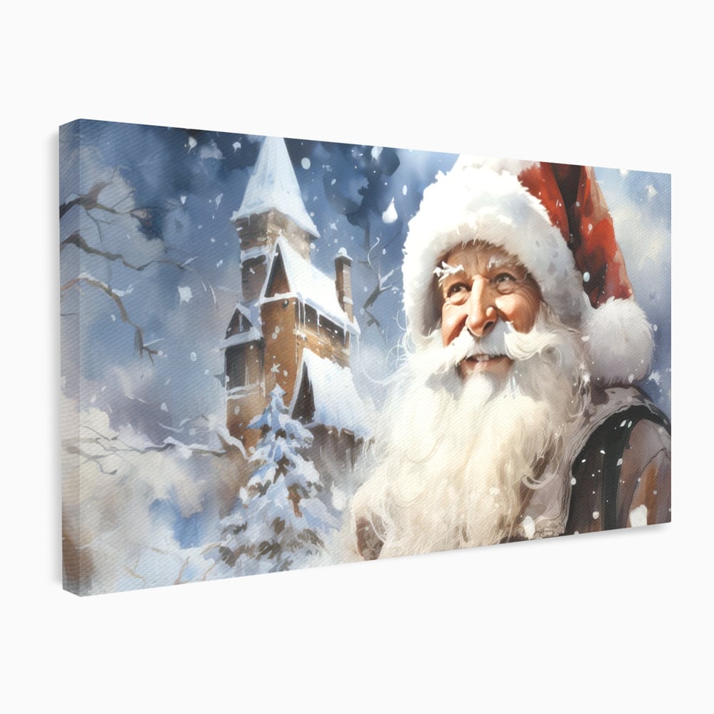 Tablou Canvas Premium LuxCanva® D1014, Lumea Magica a lui Mos Craciun ,  Cabana, Caciula, Mos, Magie, Living Room, Culori vibrante