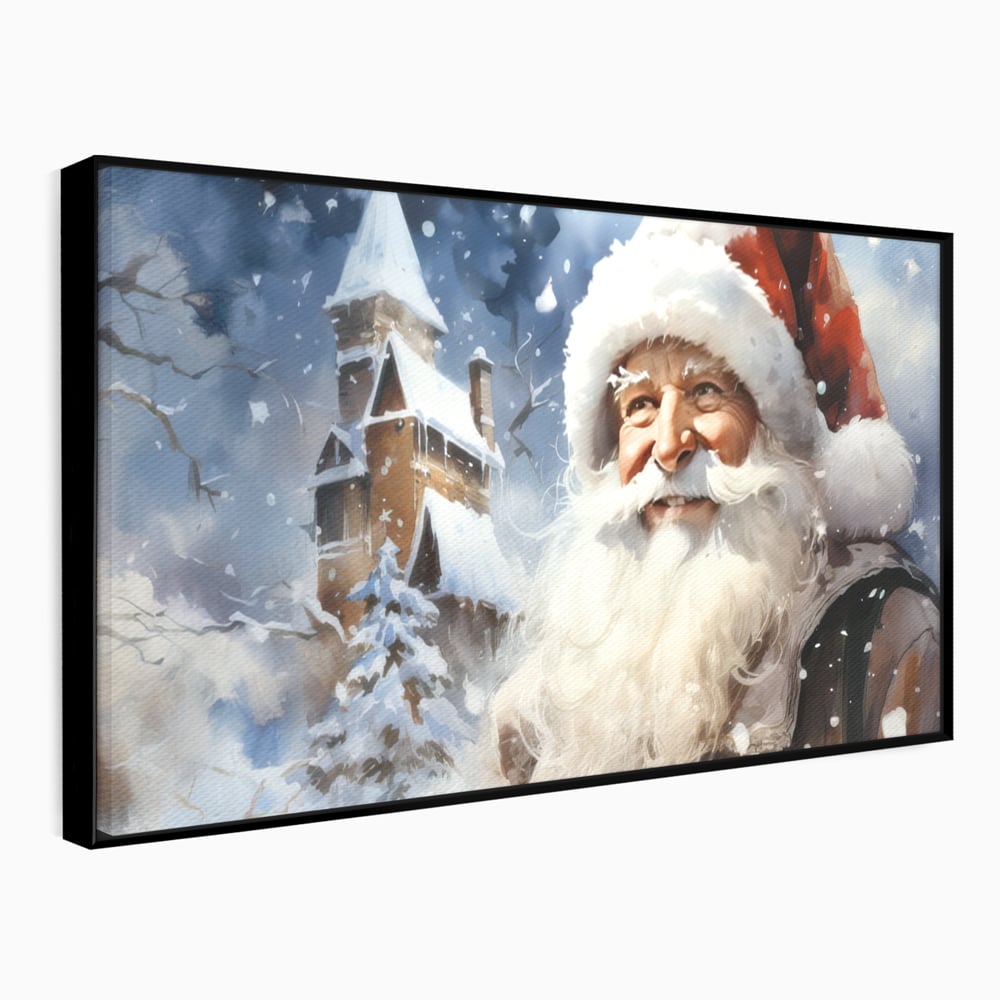 Tablou Canvas Premium LuxCanva® D1014, Lumea Magica a lui Mos Craciun ,  Cabana, Caciula, Mos, Magie, Living Room, Culori vibrante