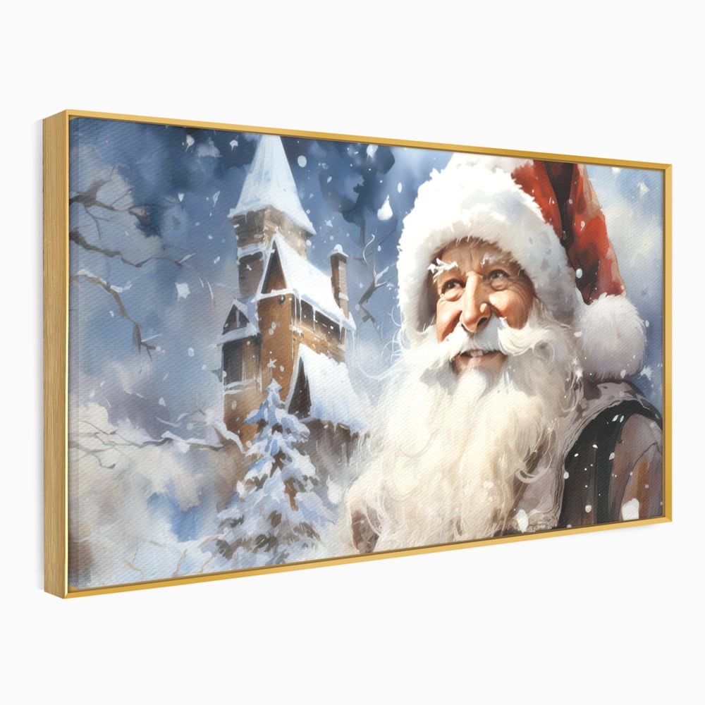 Tablou Canvas Premium LuxCanva® D1014, Lumea Magica a lui Mos Craciun ,  Cabana, Caciula, Mos, Magie, Living Room, Culori vibrante