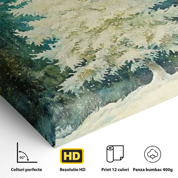 Leinwandbilder Premium, LuxCanva® D1020, Die Magie des weißen Tannenbaums, Weiß, Tanne, Weiß, Schnee, Magie, Freude, Wohnzimmer, Lebendige Farben