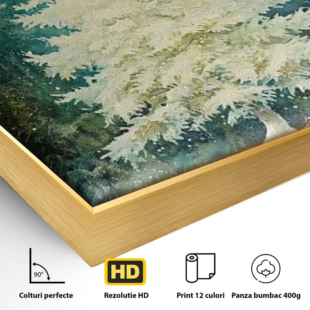 Leinwandbilder Premium, LuxCanva® D1020, Die Magie des weißen Tannenbaums, Weiß, Tanne, Weiß, Schnee, Magie, Freude, Wohnzimmer, Lebendige Farben