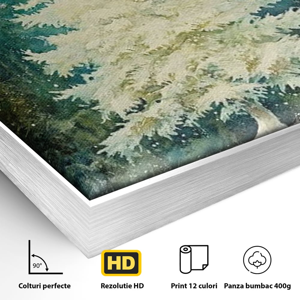 Leinwandbilder Premium, LuxCanva® D1020, Die Magie des weißen Tannenbaums, Weiß, Tanne, Weiß, Schnee, Magie, Freude, Wohnzimmer, Lebendige Farben