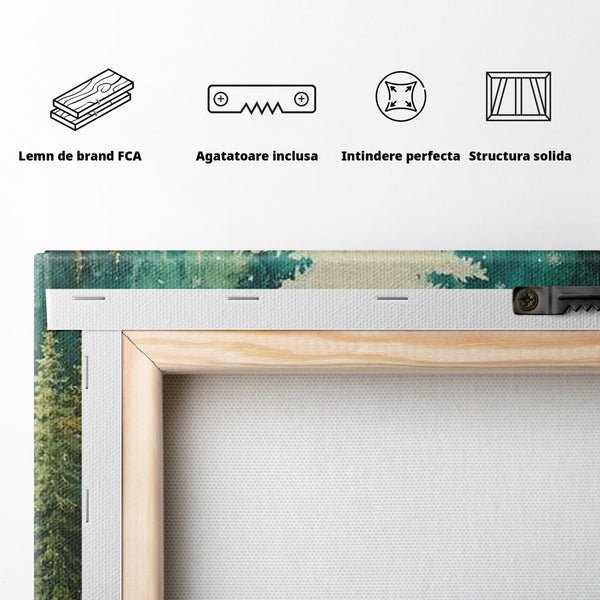 Leinwandbilder Premium, LuxCanva® D1020, Die Magie des weißen Tannenbaums, Weiß, Tanne, Weiß, Schnee, Magie, Freude, Wohnzimmer, Lebendige Farben